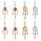 8Pcs 4 Styles Alloy European Dangle Charms, with Rhinestone, Large Hole Pendants, Woven Net/Web with Feather, Mixed Color, 44~45mm, Hole: 4~5mm, 2pcs/style