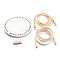 (Defective Closeout Sale: Metal Oxidation), DIY PU Leather Knitting Crochet Bags, with Bottom, Drawstring and Shoulder Strap, for DIY Craft Shoulder Bags Accessories, White, 125.5x0.7x0.3cm