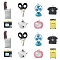 40Pcs 8 Styles Opaque Resin Pendants, Tools Charms, with Platinum Tone Iron Loops, Washing Machine & Fan & Scissor & Telephone & Knife, Mixed Shapes, Mixed Color, 19~45x15~24.5x5.5~19mm, Hole: 2mm, 5pcs/style