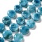 Natural White Jade Dyed Beads Strands, with Seed Beads, Faceted Hexagonal Cut, Flat Round, Imitation Apatite, 12~12.5x5~6mm, Hole: 1.2~1.4mm, about 27~29pcs/strand, 15.55~15.75 inck(39.5~40cm)