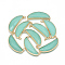 Natural White Jade Pendants, with Brass Findings, Faceted, Dyed, Pea, Golden, Medium Aquamarine, 32x15x5.5mm, Hole: 2mm
