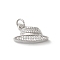 Rack Plating Brass Clear Cubic Zirconia Pendants, with Jump Ring, Long-Lasting Plated, Cadmium Free & Lead Free, Hat Charms, Platinum, 14x18x4mm, Hole: 3mm