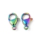 304 Stainless Steel Lobster Claw Clasps, Ion Plating(IP), Rainbow Color, 12x8x3.5mm, Hole: 1.2mm