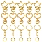 10Set 2 Styles Star Alloy Swivel Clasps with 10Pcs Iron Split Key Rings, Golden, 25~34x2~24x6mm, Hole: 9x5mm