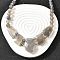 Natural Grey Agate Faceted Bib Graduated Beaded Necklaces for Women, with Stainless Steel Lobster Clasps, Stainless Steel Color, 19.09 inch(48.5cm)