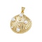 Brass Pendants, with ABS Imitation Pearl, Shell Charms, Cadmium Free & Lead Free, Rack Plating, Long-Lasting Plated, Real 18K Gold Plated, 24.5x23x8mm, Hole: 5x3.5mm