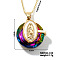 Luxury Fashionable American and European Style Brass Glass Virgin Mary Pendant Necklaces for Women, Colorful, 15.75 inch(400mm)