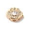 Brass Micro Pave Clear Cubic Zirconia Beads, Cadmium Free & Nickel Free & Lead Free, Longevity Lock, Real 18K Gold Plated, 8x10x6mm, Hole: 1.6mm