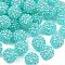 AB-Color Resin Rhinestone Beads, with Acrylic Round Beads Inside, for Bubblegum Jewelry, Cyan, 16x14mm, Hole: 2~2.5mm