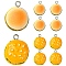 10Pcs 2 Styles Opaque Resin Pendants, with Platinum Tone Iron Loops, Imitation Food, Hamburger, Gold, 18.5~20x15~16x11~13.5mm, Hole: 2mm, 5pcs/style