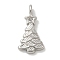 Anti-Tarnish 304 Stainless Steel Pendants, Christmas Tree Charm, Stainless Steel Color, 21x11x4mm, Hole: 1.8mm