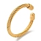 304 Stainless Steel Torque Cuff Bangles, Golden, 1-7/8 inchx2-3/8 inch(49x59mm)