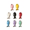304 Stainless Steel Enamel Charms, Golden, Mixed Color, Fish, 10.5x5x2.5mm, Hole: 0.8mm