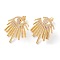 Brass Micro Pave Cubic Zirconia Stud Earrings, with Ear Nuts, Eye, Real 18K Gold Plated, Clear, 26x24x2mm, Pin: 0.8mm