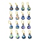 Alloy Printed Pendants, Bulb, Mixed Color, 28x17x2mm, 10pcs/set