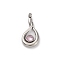 304 Stainless Steel Pendants, with Rhinestone, Teardrop Charm, Stainless Steel Color, 17.5x8.5x2.5mm, Hole: 1.6mm
