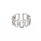 Non-Tarnish 304 Stainless Steel Open Rectangle Cuff Ring for Women, Stainless Steel Color, US Size 8(18.1mm)