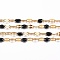 3.28 Feet Ion Plating(IP) 304 Stainless Steel Link Chains, with Enamel, Soldered, Golden, Black, 4~10x2x0.4~2mm