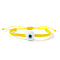 Handmade Lampwork Evil Eye Round Beaded Braided Bead Bracelets, Adjustable Fiber Cord Braided Bracelets for Men Women, Yellow, Inner Diameter: 11 inch(28cm)