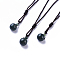 Natural Moss Agate Pendant Necklaces, with Nylon Cord, Round, 27.55 inch(70cm)