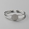 Brass Double Wire Cuff Bangle Makings, Blank Bangle Base, Platinum, Round Base: 18mm, 1/8~3/4 inch(0.45~1.8cm), Inner Diameter: 2 inch(5.2cm)