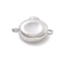 Brass Box Clasps, Cadmium Free & Nickel Free & Lead Free, Oval, Platinum, 9x15.5x6mm, Hole: 1.4mm & 1.2mm
