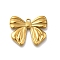 304 Stainless Steel Pendants, Bowknot Charm, Ion Plating(IP), Real 18K Gold Plated, 20x24.5x3mm, Hole: 1.4mm
