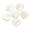 Natural Freshwater Shell Pendants, Heart Charms, White, 42~43x44.5~46x3~3.5mm, Hole: 1.8mm