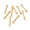 Ion Plating(IP) 304 Stainless Steel Connector Charms, Bar Links, Real 18K Gold Plated, 12x2x1mm, Hole: 1mm