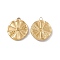 Ion Plating(IP) 304 Stainless Steel Pendant Rhinestone Settings, Flat Round with Orange Pattern, Real 18K Gold Plated, Fit for 1.5mm and 1.2mm Rhinestone, 24x20x3mm, Hole: 2mm