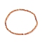 3mm Natural Garnet Beads Stretch Bracelet for Girl Women, Inner Diameter: 2-1/4 inch(5.65cm), Beads: 3mm