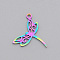 Ion Plating(IP) 201 Stainless Steel Pendants, Laser Cut, Dragonfly, Rainbow Color, 15x17.5x1mm, Hole: 1.4mm