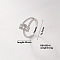 Brass Micro Pave Cubic Zirconia Square Cuff Ring for Women, Minimalist Versatile Luxury Cool Open Ring