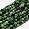 Faceted Round Natural Ruby in Zoisite Bead Strands, 4mm, Hole: 1mm, about 98pcs/strand, 15.5 inch