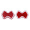 Acrylic Cabochons, with ABS Plastic Imitation Pearl Beads, Bowknot, Dark Red, 18x24.5x4.5mm