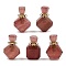 Natural Strawberry Quartz Perfume Bottle Pendants, with Golden Tone Stainless Steel Findings, Mixed Shapes, 32~37x15~22x12~16mm, Hole: 1.8mm, Capacity: 5ml(0.17fl. oz)