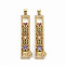 Brass Micro Pave Cubic Zirconia Pendants, Nickel Free, Rectangle with Word RICH, Real 16K Gold Plated, 49.5x9x3mm, Hole: 3x5mm