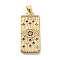 Rack Plating Brass Micro Pave Cubic Zirconia Pendants, Long-Lasting Plated, Lead Free & Cadmium Free, Evil Eye, 35.5x15x2.5mm, Hole: 5x3mm
