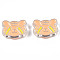 Transparent Acrylic Beads, with Enamel, Tiger, Orange, 18x25x9mm, Hole: 3mm
