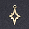 201 Stainless Steel Laser Cut Pendants, Hollow Star, Golden, 17x10x1mm, Hole: 1.5mm