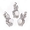 Natural Howlite Pendants, with Platinum Tone Brass Findings, Fairy, 25~26x12~13x8mm, Hole: 3.5x5.5mm