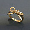 Zinc Alloy Cuff Rings, for Women, Bowknot, Golden, Inner Diameter: 21mm