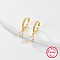 925 Sterling Silver Hoop Earring for Dangle Earrings, with Horse Eye Cubic Zirconia Dangle Charms, Clear, 21x3mm