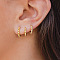 Round Alloy & Brass Hoop Earrings, Golden, 12~16mm, about 3pcs/set