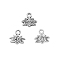 Chakra Theme Tibetan Style Alloy Charms, Lotus with Ohm/Aum, Antique Silver, 11x11mm