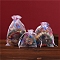 Rectangle Hot Stamping Butterfly Organza Drawstring Gift Bags, Pearl Pink, 9x7cm