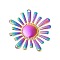 Ion Plating(IP) 304 Stainless Steel Pendants, Flower Charms, Rainbow Color, 46.5x44x4mm, Hole: 3mm