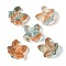 Transparent Spray Paint Glass Beads, Christmas Bell, Chocolate, 15.5x16.5x10.5mm, Hole: 1.4mm