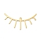 Brass Pendants, Long-Lasting Plated, Cadmium Free & Lead Free, Eyelash, Real 24K Gold Plated, 18x35x0.7mm, Hole: 1.4mm
