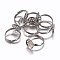 Brass Sieve Ring Bases, Lead Free, Cadmium Free and Nickel Free, Adjustable, Platinum Color, Size: Ring: 17mm inner diameter, Tray: 12mm in diameter